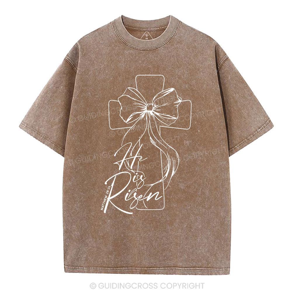 He Is Risen Christian Washed T-Shirt